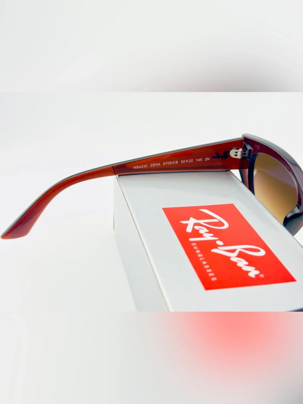 Ray-Ban Zena Bio Based Sunglasses RB4430 Polished Rusty Brown Frame Brown Lenses - Picture 13 of 15